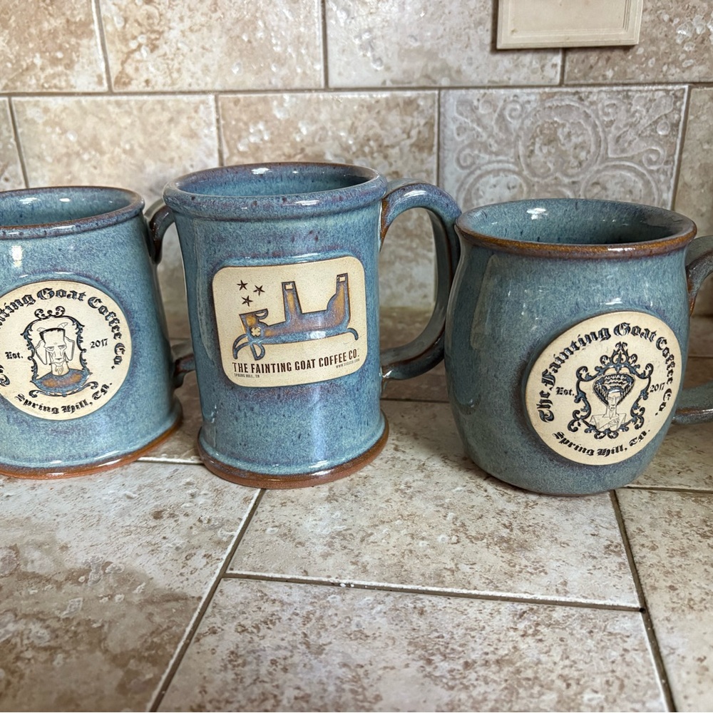 Fainting Goat Coffee Company Mugs by Sunset Hill Stoneware